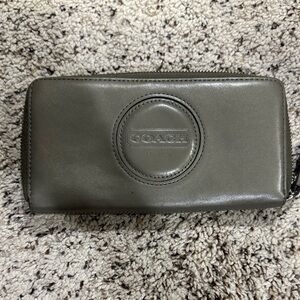 Coach Shimmering Gray Leather Wallet